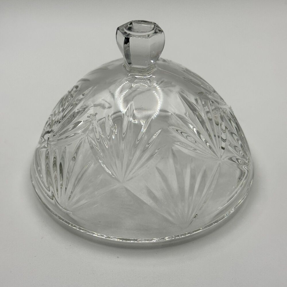 Vintage Egg Shaped Cut Glass Pedestal Candy Dish Jar with Lid, 9" - Picture 2 of 5
